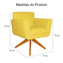 Ver imagem 5 de Poltrona Decorativa Isabela em Tressê Pés Madeira Giratório Suede Amarelo - DS Estofados