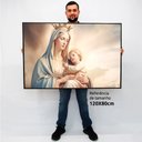 Ver imagem 2 de Quadro Decorativo Santa Maria e o Menino Jesus em Moldura Caixa Tacolado Moldura Caixa 3cm Madeira C