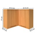 Ver imagem 5 de Armário Aéreo de Canto Reto 2 Portas para Cozinha Modulada Madri Amarelo/Freijó