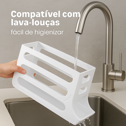 Organizador Porta Ovos com Suporte Rolante Automático para 21 Unidades Cor Branco - 7