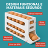 Organizador Porta Ovos com Suporte Rolante Automático para 21 Unidades Cor Branco - 5