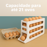 Organizador Porta Ovos com Suporte Rolante Automático para 21 Unidades Cor Branco - 4
