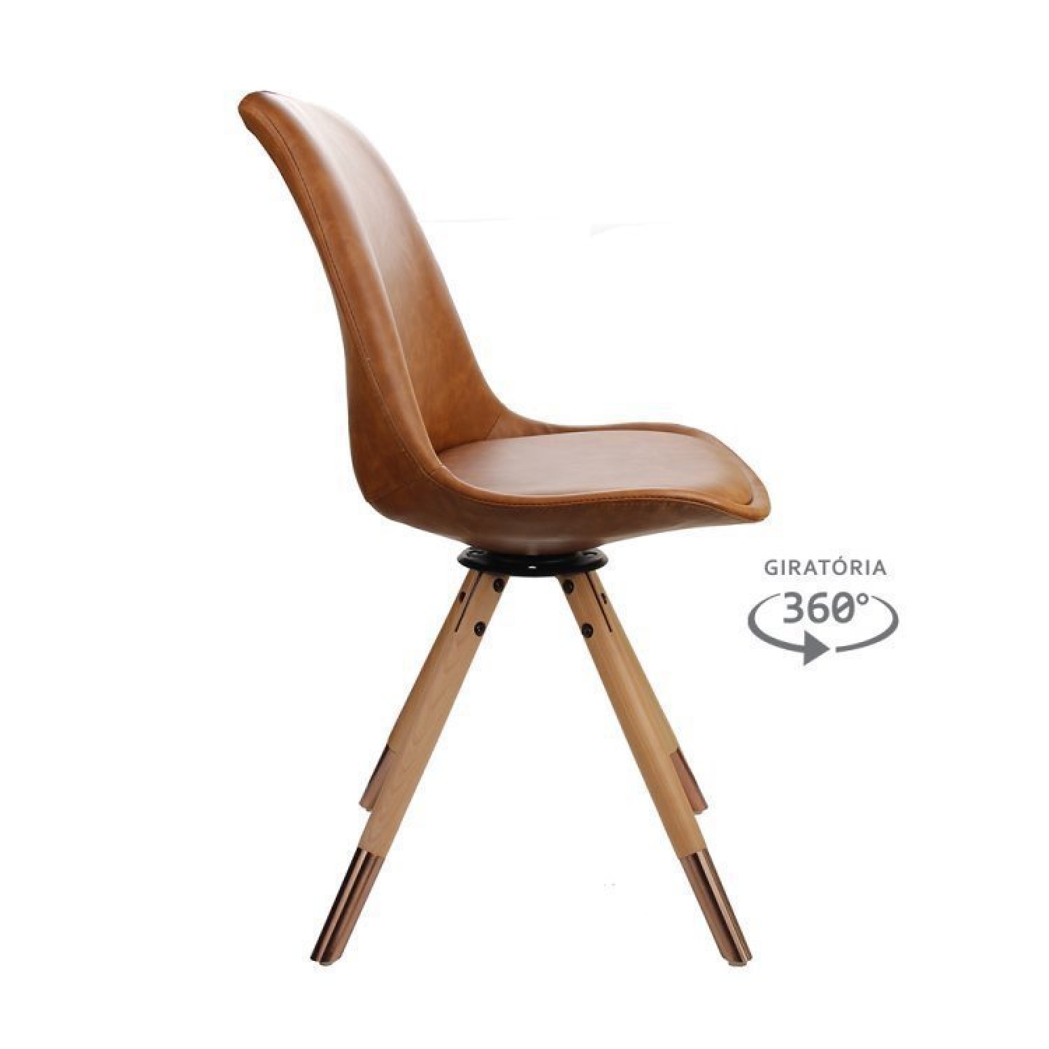 Conjunto Sala de Jantar Mesa Finlândia 120x75cm com 6 Cadeiras Luana Giratória Pu - 5