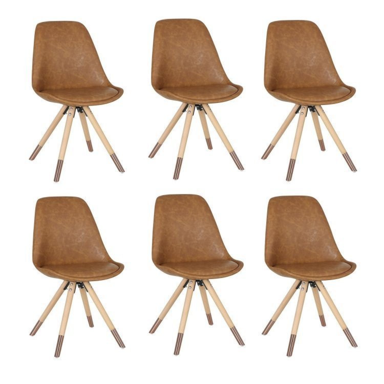 Conjunto Sala de Jantar Mesa Finlândia 120x75cm com 6 Cadeiras Luana Giratória Pu - 2