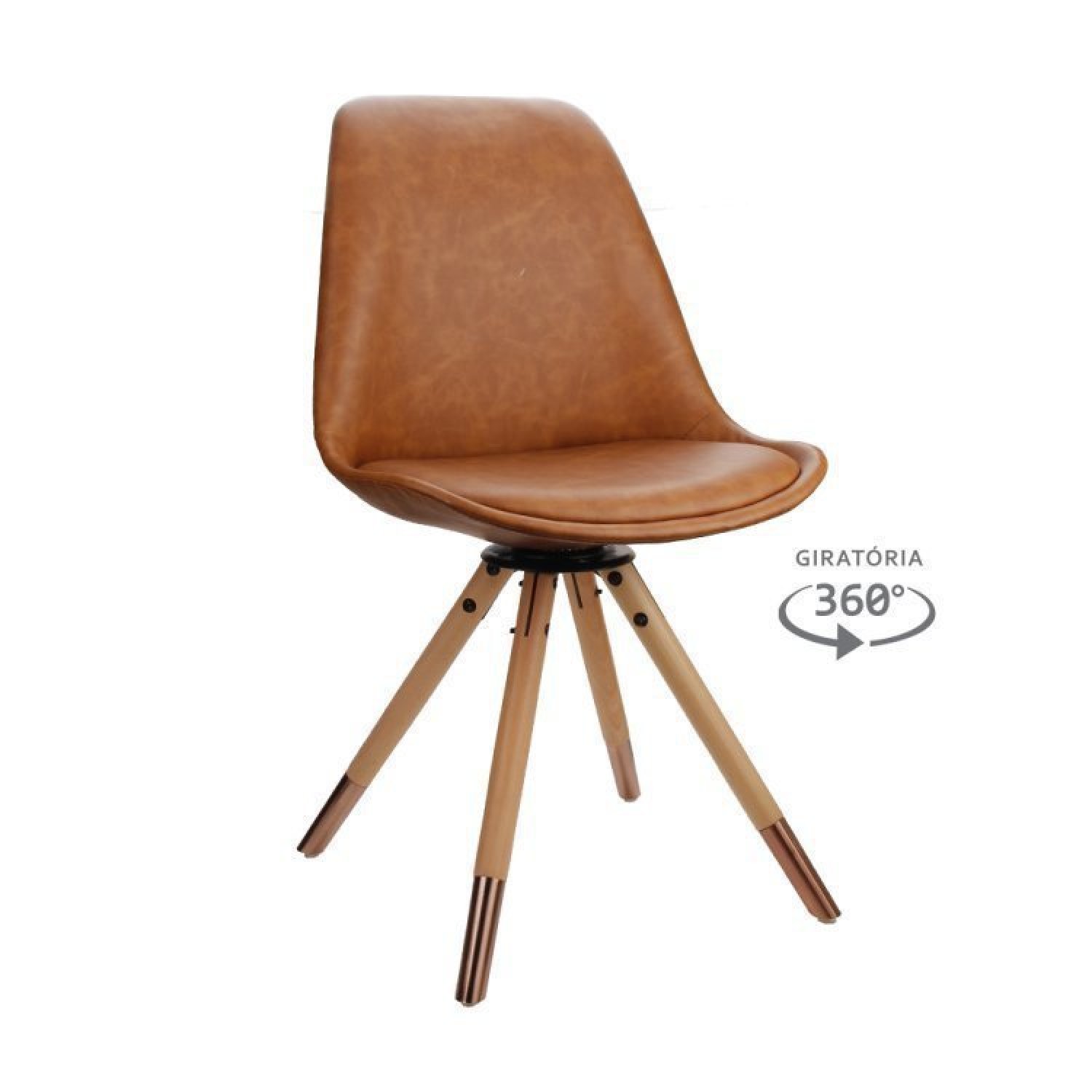Conjunto Sala de Jantar Mesa Finlândia 120x75cm com 6 Cadeiras Luana Giratória Pu - 4