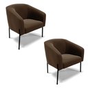Ver imagem 3 de Cadeira Sala de Jantar Pé de Ferro Preto Kit 2 Stella Suede D03 - D’Rossi