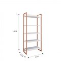 Ver imagem 3 de Conjunto 2 Peças Escrivaninha 120cm e Estante 5 Prateleiras Espresso Móveis Industrial Branco Cobre