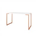 Ver mais imagens de Conjunto 2 Peças Escrivaninha 120cm e Estante 5 Prateleiras Espresso Móveis Industrial Branco Cobre