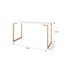 Ver imagem 2 de Conjunto 2 Peças Escrivaninha 120cm e Estante 5 Prateleiras Espresso Móveis Industrial Branco Cobre