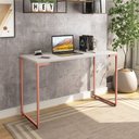 Ver imagem 6 de Conjunto 2 Peças Escrivaninha 120cm e Estante 5 Prateleiras Espresso Móveis Industrial Branco Cobre