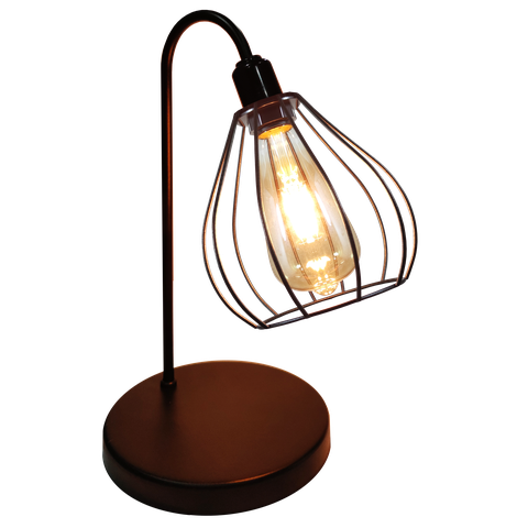 Abajur de Quarto Luminária Industrial Aramado Teardrop Preta