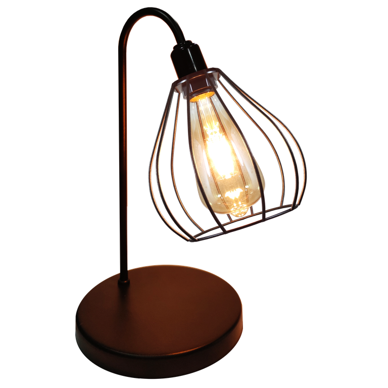 Abajur de Quarto Luminária Industrial Aramado Teardrop Preta Abajur de Quarto Luminária Industrial Aramado Teardrop Preta