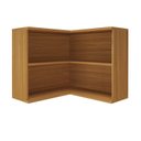 Ver imagem 3 de Armário Aéreo de Canto Reto 2 Portas com Vidros Reflecta para Cozinha Modulada Madri Amarelo/Freijó