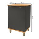 Ver imagem 4 de Balcão com Tampo 60cm 1 Porta para Cozinha Modulada Madri Preto/Chumbo