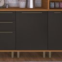 Ver imagem 5 de Balcão com Tampo 60cm 1 Porta para Cozinha Modulada Madri Preto/Chumbo