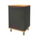 Ver imagem 1 de Balcão com Tampo 60cm 1 Porta para Cozinha Modulada Madri Preto/Chumbo