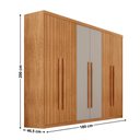 Ver imagem 4 de Guarda Roupa Casal Toronto 100 MDF 6 Portas e 2 Gavetas Moderna Mobília
