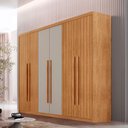 Ver imagem 1 de Guarda Roupa Casal Toronto 100 MDF 6 Portas e 2 Gavetas Moderna Mobília