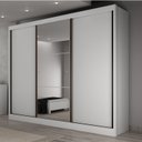 Ver imagem 1 de Guarda Roupa Casal com Espelho 3 Portas 6 Gavetas Wood Branco