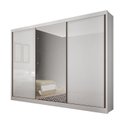 Ver imagem 3 de Guarda Roupa Casal com Espelho 3 Portas 6 Gavetas Wood Branco
