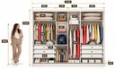 Ver imagem 5 de Guarda Roupa Casal com Espelho 3 Portas 6 Gavetas Wood Branco
