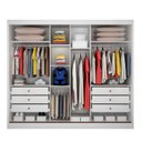 Ver imagem 2 de Guarda Roupa Casal com Espelho 3 Portas 6 Gavetas Wood Branco