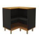 Ver imagem 3 de Balcão de Canto Reto com Tampo 2 Portas com Pés para Cozinha Modulada Chumbo Madri Preto