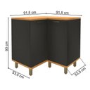 Ver imagem 4 de Balcão de Canto Reto com Tampo 2 Portas com Pés para Cozinha Modulada Chumbo Madri