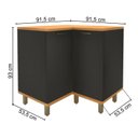 Ver imagem 4 de Balcão de Canto Reto com Tampo 2 Portas com Pés para Cozinha Modulada Chumbo Madri Preto