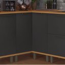 Ver imagem 5 de Balcão de Canto Reto com Tampo 2 Portas com Pés para Cozinha Modulada Chumbo Madri Preto