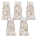 Ver imagem 1 de Refil Úmido Mop Esfregão Algodão 330g com Cinta - Kit 5 Unidades para Limpeza Úmida Retenção de Líqu