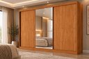 Ver imagem 1 de Guarda Roupa Casal com Espelho 3 Portas 6 Gavetas Wood Marrom/Cinamomo