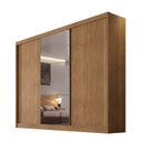 Ver imagem 3 de Guarda Roupa Casal com Espelho 3 Portas 6 Gavetas Wood Marrom/Cumaru