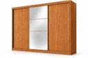 Ver imagem 3 de Guarda Roupa Casal com Espelho 3 Portas 6 Gavetas Wood Marrom/Cinamomo