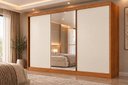 Ver imagem 1 de Guarda Roupa Casal com Espelho 3 Portas 6 Gavetas Wood Marrom/Cinamomo Fendi