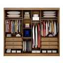 Ver imagem 2 de Guarda Roupa Casal com Espelho 3 Portas 6 Gavetas Wood Marrom/Cumaru Fendi