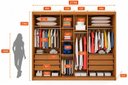 Ver imagem 5 de Guarda Roupa Casal com Espelho 3 Portas 6 Gavetas Wood Marrom/Cinamomo Fendi