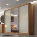 Ver imagem 1 de Guarda Roupa Casal com Espelho 3 Portas 6 Gavetas Wood Marrom/Cumaru Fendi