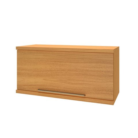 Armário Aéreo 1 Porta Basculante 80cm para Cozinha Modulada Madri Amarelo/Freijó