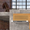 Ver imagem 4 de Armário Aéreo 1 Porta Basculante com Vidro Reflecta para Cozinha Modulada Madri Amarelo/Freijó