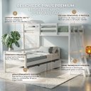 Ver imagem 5 de Cama Beliche L Solteiro Madeira Macica 2 Gavetoes:Branco