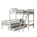Ver mais imagens de Cama Beliche L Solteiro Madeira Macica 2 Gavetoes:Branco