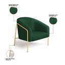 Ver imagem 3 de Poltrona Sala Industrial Alta Dourado Stella Bouclê Verde D03 - D’Rossi