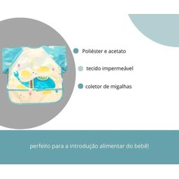 Babador Impermeável Manga Longa Blw Curta Kit 2unds Baleia Baby Babador Blw, Babador Avental, Babado - 5