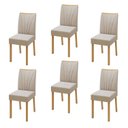 Ver imagem 1 de Kit com 6 Cadeiras para Sala de Jantar para Sala de Jantar Pés Madeira Maciça Jade