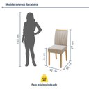 Ver imagem 3 de Kit 6 Cadeiras de Jantar Estofadas Veludo Tessera Pés em Madeira Maciça Bege Amêndoa Clean/Naturale Creme