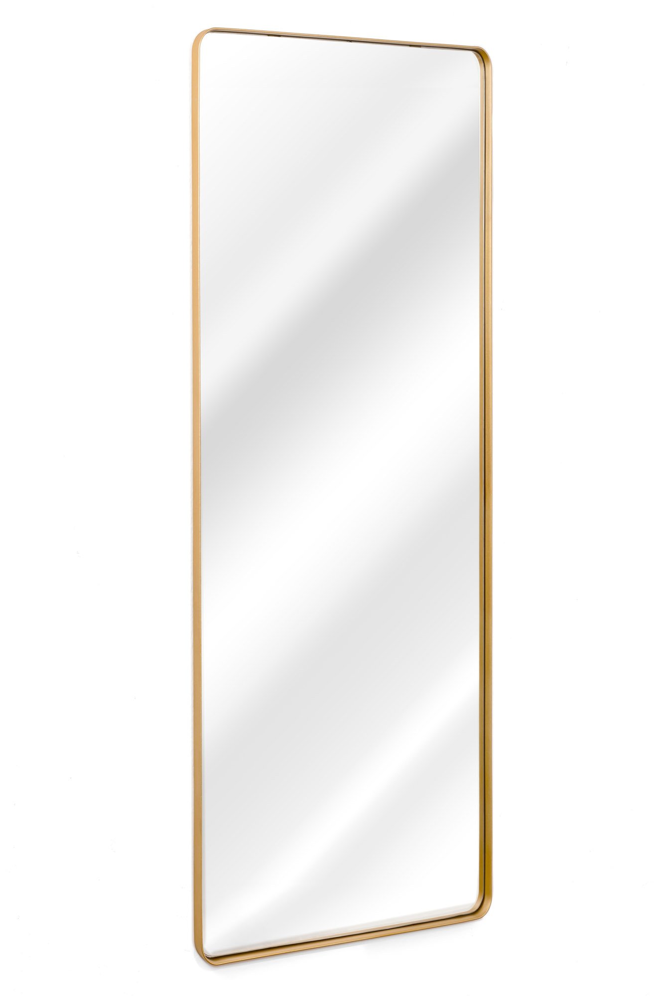 Espelho Retangular Com Moldura Em Metal 170 x 70 Cm - Cores - Dourado