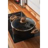 Panela Caçarola de Indução Granilite Preta Tampa de Vidro Antiaderente 22cm -wolff - 7