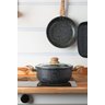 Panela Caçarola de Indução Granilite Preta Tampa de Vidro Antiaderente 22cm -wolff - 6