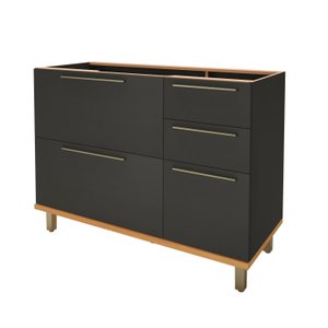 Balcão para Pia 120cm Sem Tampo 2 Portas 3 Gavetas para Cozinha Modulada Madri